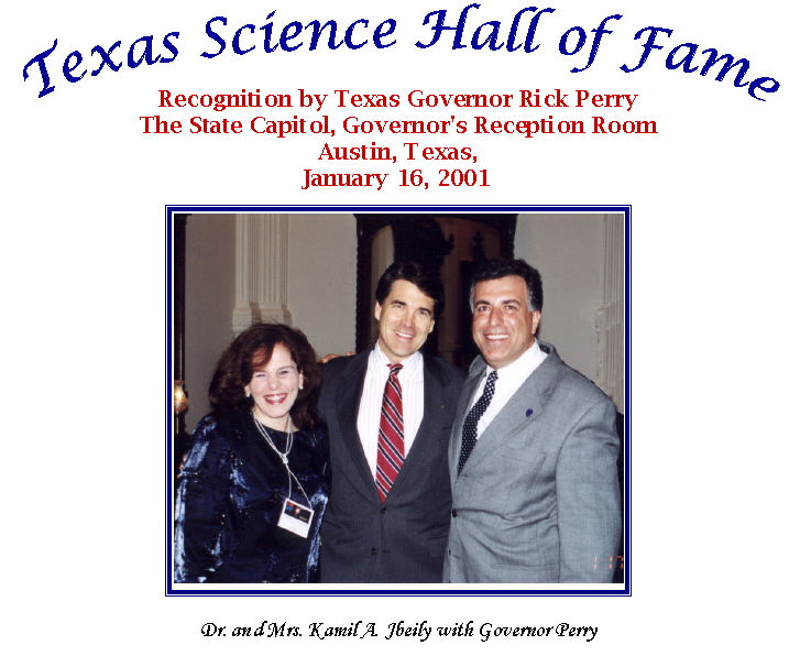 Dr. Jbeily and wife Sana Jbeily with Governor Rick Perry