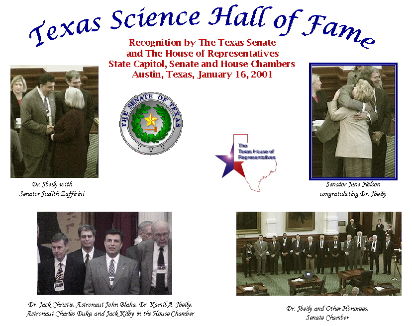 Recognition and Induction into the Texas Science Hall of Fame