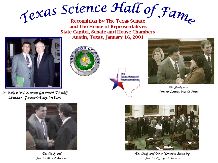 Recognition and Induction into the Texas Science Hall of Fame