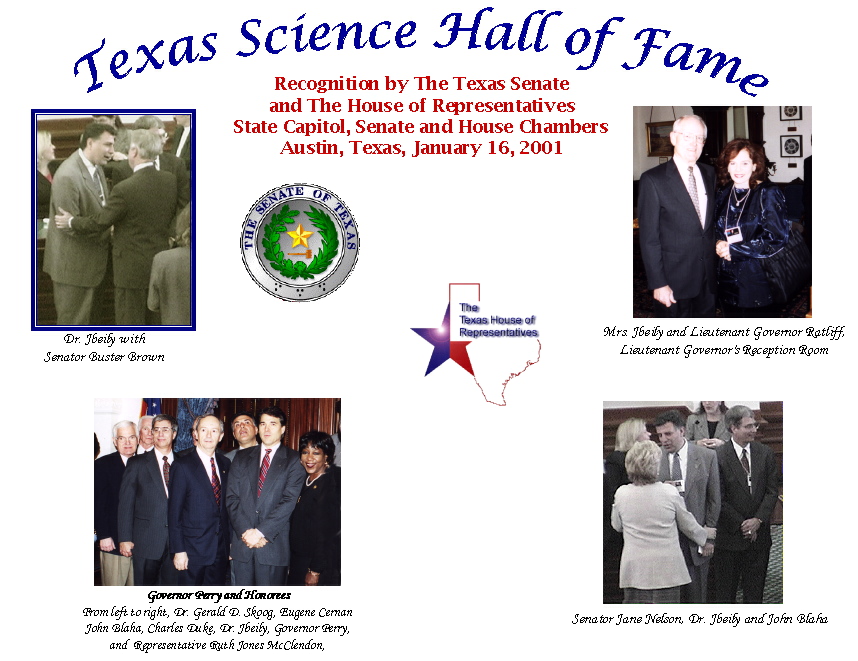 Recognition and Induction into the Texas Science Hall of Fame